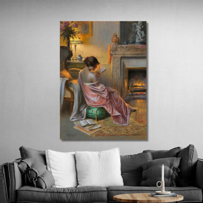 Donna Con L--Ventilatore Delphin Enjolras dej9 quadro stampato su tela