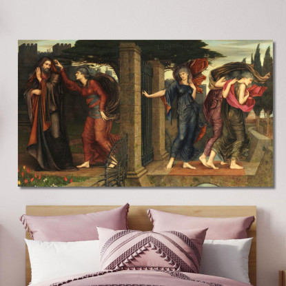Le Sorelle Grigie Evelyn De Morgan emg41 quadro stampato su tela