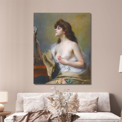 Ragazza Con Una Rosa Delphin Enjolras dej12 quadro stampato su tela