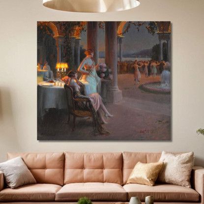 La Sera Sulla Terrazza Delphin Enjolras dej22 quadro stampato su tela