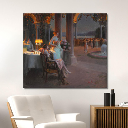 La Sera Sulla Terrazza Delphin Enjolras dej22 quadro stampato su tela