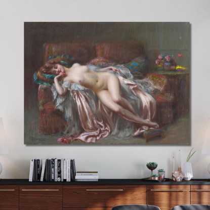 Nudo Sdraiato Sulla Rosa Delphin Enjolras dej24 quadro stampato su tela