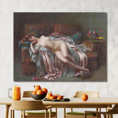 Nudo Sdraiato Sulla Rosa Delphin Enjolras dej24 quadro stampato su tela