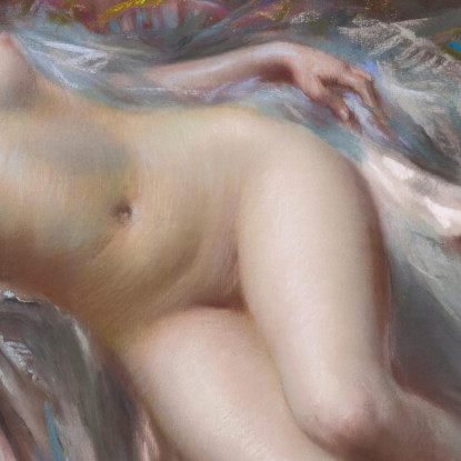 Nudo Sdraiato Sulla Rosa Delphin Enjolras dej24 quadro stampato su tela