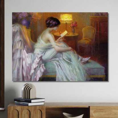 Leggere Alla Luce Della Lampada Delphin Enjolras dej31 quadro stampato su tela