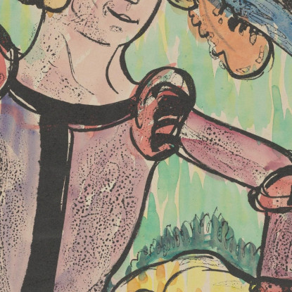 La Prende Per I Suoi Lunghi E Bellissimi Capelli La Moglie Infedele 2 Emile Bernard ebr19 quadro stampato su tela