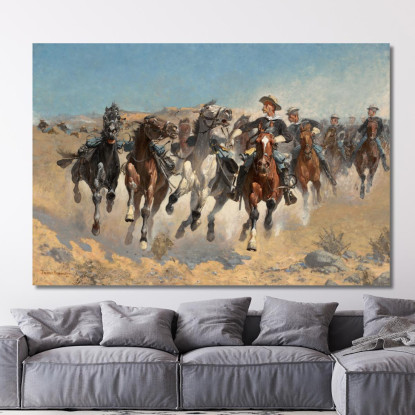 Smontò Il Quarto Soldato Che Muoveva I Cavalli Guidati Frederic Remington frm13 quadro stampato su tela