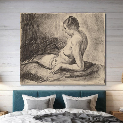 Ragazza Nuda Sdraiata George Wesley Bellows gwb38 quadro stampato su tela