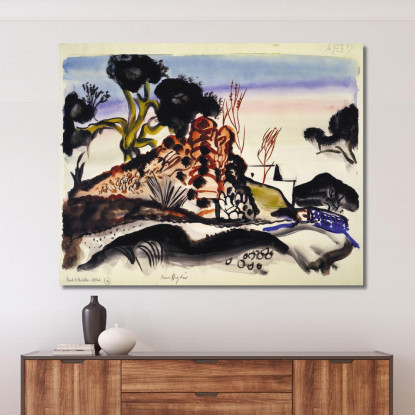 Strada Verso Le Colline Ibiza Frances Hodgkins fhd27 quadro stampato su tela