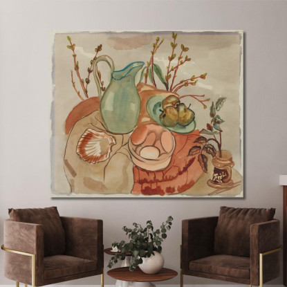 Natura Morta Con Uova E Salice Frances Hodgkins fhd33 quadro stampato su tela