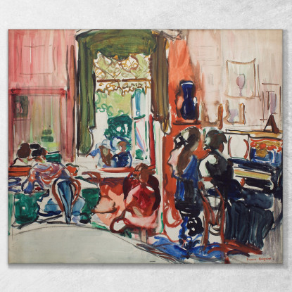 La Lezione Di Pianoforte Frances Hodgkins fhd45 quadro stampato su tela