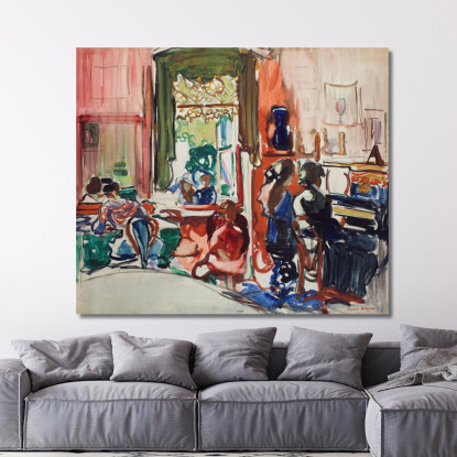 La Lezione Di Pianoforte Frances Hodgkins fhd45 quadro stampato su tela