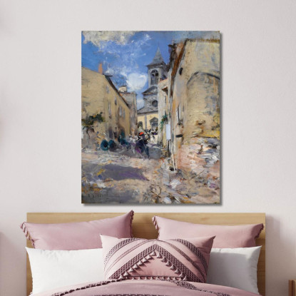 Chiesa Di Paese L'Uscita Dalla Messa Giovanni Boldini gbd13 quadro stampato su tela