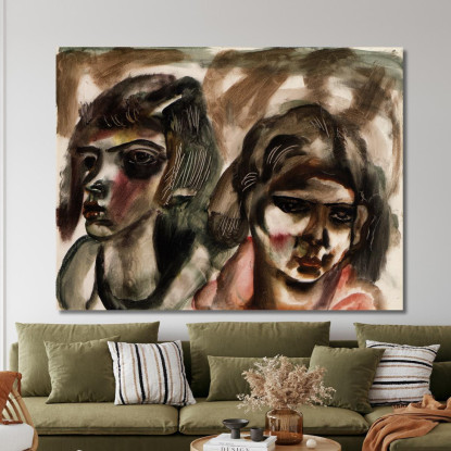 Due Teste Frances Hodgkins fhd48 quadro stampato su tela