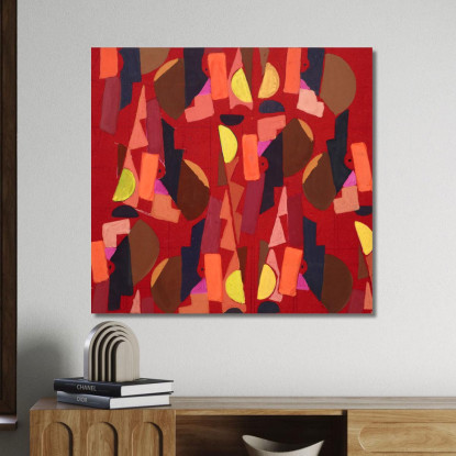 Senza Titolo Disegno Tessile N. Vi Frances Hodgkins fhd55 quadro stampato su tela