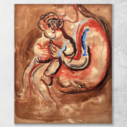 Madre E Figlio Frances Hodgkins fhd58 quadro stampato su tela
