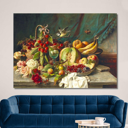 Natura Morta Di Frutta Hans Zatzka hzt22 quadro stampato su tela
