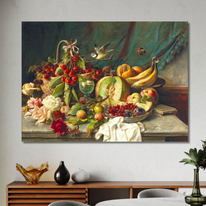 Natura Morta Di Frutta Hans Zatzka hzt22 quadro stampato su tela