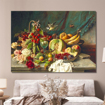Natura Morta Di Frutta Hans Zatzka hzt22 quadro stampato su tela