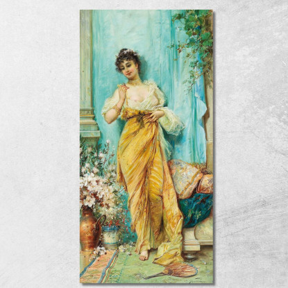 Nel Boudoir Hans Zatzka hzt28 quadro stampato su tela
