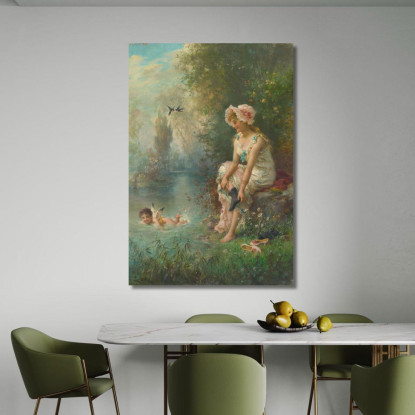 Amore In Riva Al Fiume Hans Zatzka hzt31 quadro stampato su tela