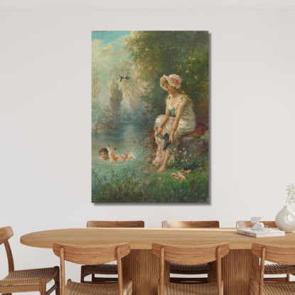 Amore In Riva Al Fiume Hans Zatzka hzt31 quadro stampato su tela