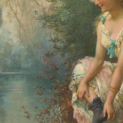 Amore In Riva Al Fiume Hans Zatzka hzt31 quadro stampato su tela