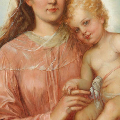 Madonna Col Bambino E Putti Hans Zatzka hzt34 quadro stampato su tela