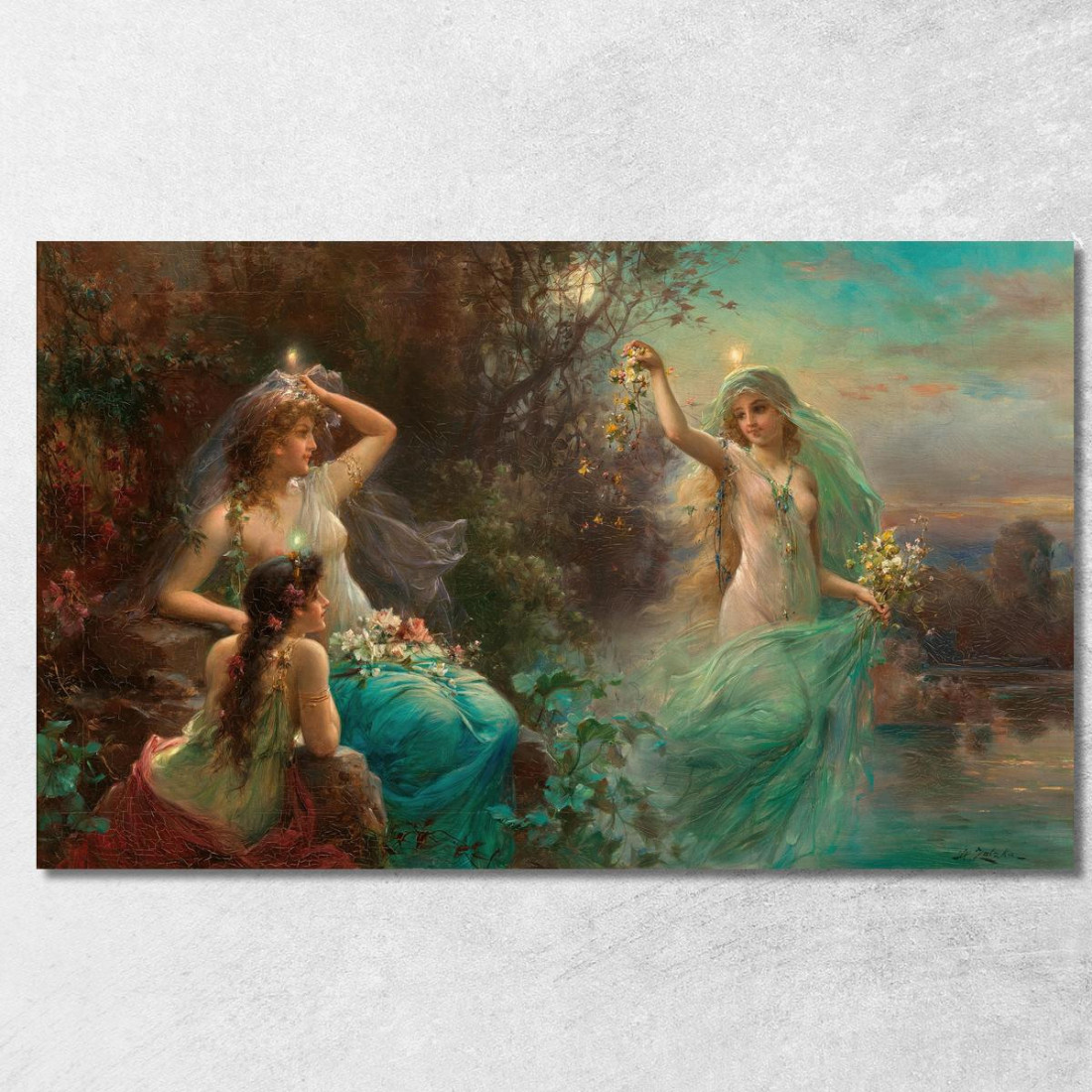 Ninfe All'Alba Hans Zatzka hzt36 quadro stampato su tela