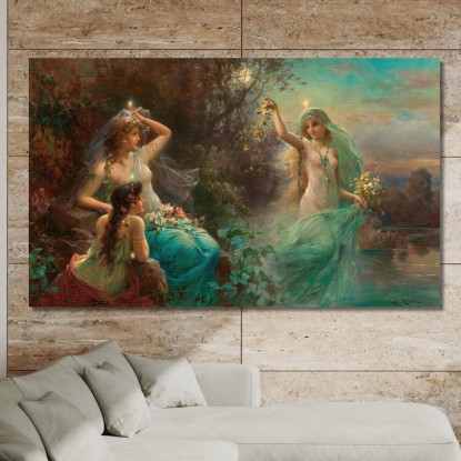 Ninfe All'Alba Hans Zatzka hzt36 quadro stampato su tela