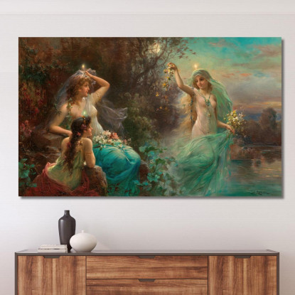 Ninfe All'Alba Hans Zatzka hzt36 quadro stampato su tela