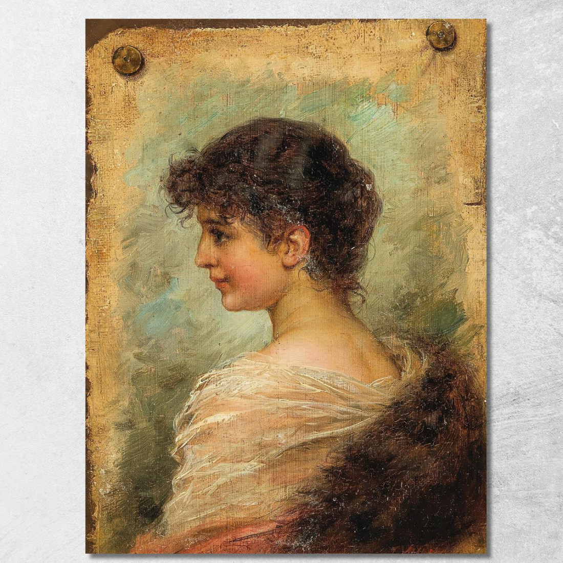 Ritratto Di Profilo Di Una Giovane Donna Hans Zatzka hzt39 quadro stampato su tela