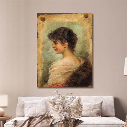 Ritratto Di Profilo Di Una Giovane Donna Hans Zatzka hzt39 quadro stampato su tela