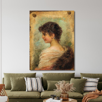 Ritratto Di Profilo Di Una Giovane Donna Hans Zatzka hzt39 quadro stampato su tela