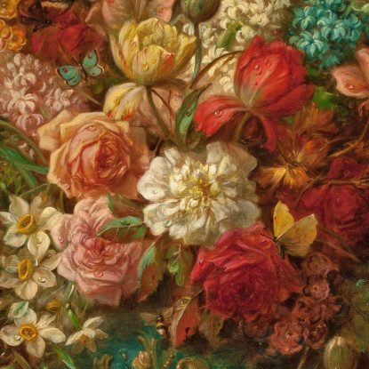 Natura Morta Con Fiori E Farfalle Hans Zatzka hzt43 quadro stampato su tela