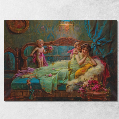 Cari Saluti Eder Riebesboten Hans Zatzka hzt46 quadro stampato su tela