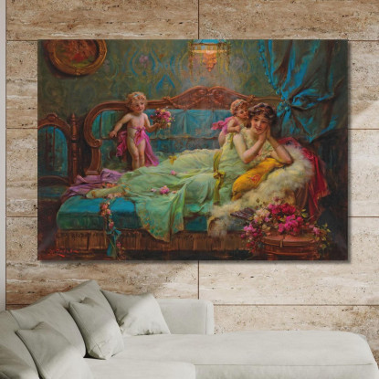 Cari Saluti Eder Riebesboten Hans Zatzka hzt46 quadro stampato su tela