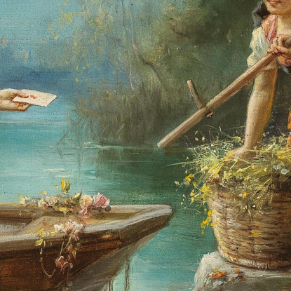 Il Messaggio D'Amore 2 Hans Zatzka hzt49 quadro stampato su tela