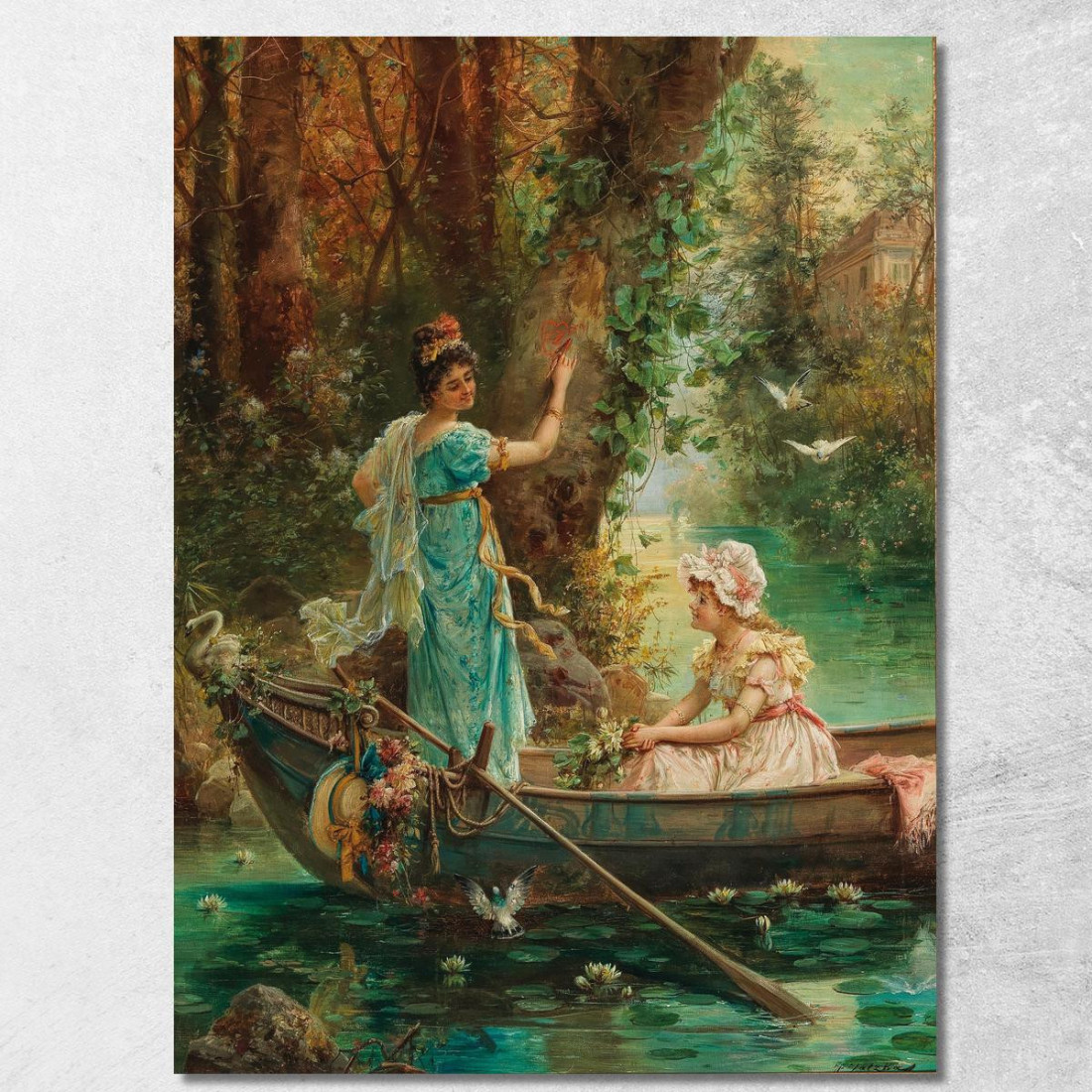 Il Messaggio D'Amore Hans Zatzka hzt50 quadro stampato su tela