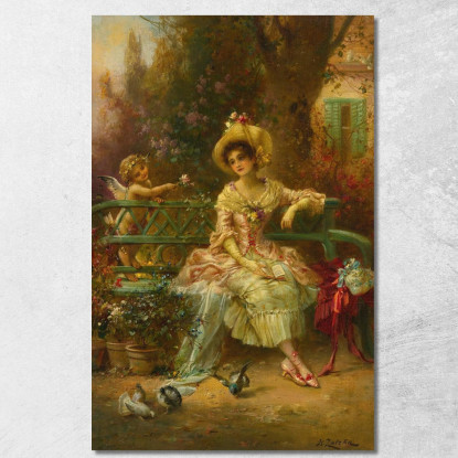 Pensando A Lui Hans Zatzka hzt52 quadro stampato su tela