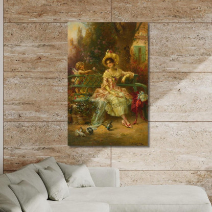 Pensando A Lui Hans Zatzka hzt52 quadro stampato su tela