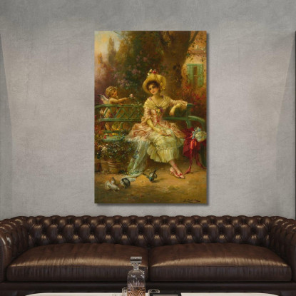 Pensando A Lui Hans Zatzka hzt52 quadro stampato su tela