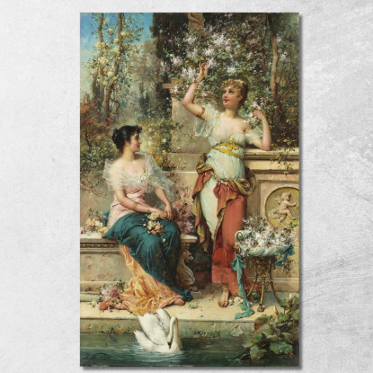 Due Signore In Un Parco Hans Zatzka hzt53 quadro stampato su tela