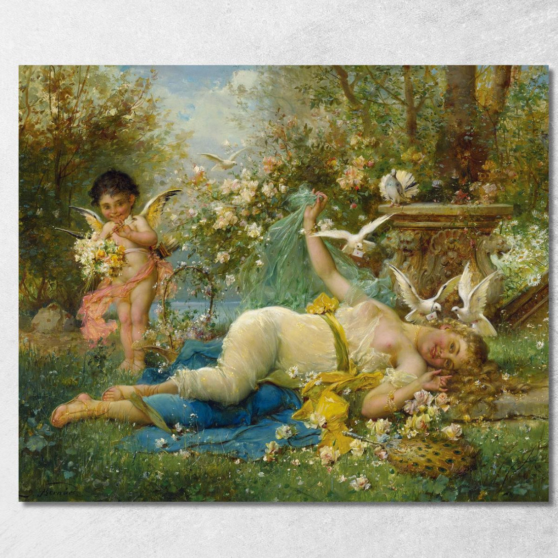 Venere E Cupido Hans Zatzka hzt55 quadro stampato su tela