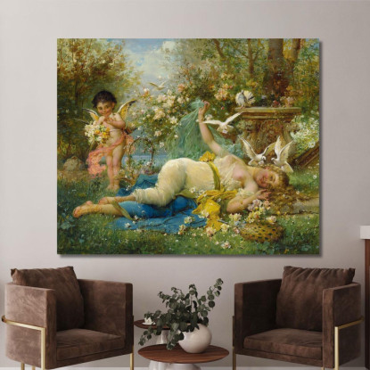 Venere E Cupido Hans Zatzka hzt55 quadro stampato su tela