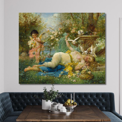 Venere E Cupido Hans Zatzka hzt55 quadro stampato su tela