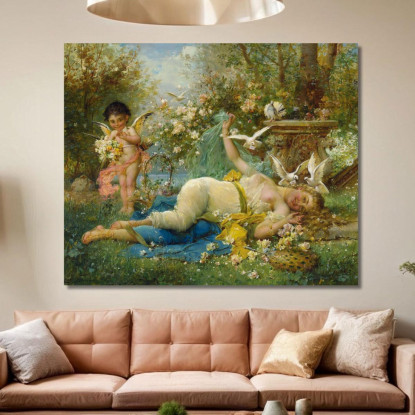 Venere E Cupido Hans Zatzka hzt55 quadro stampato su tela