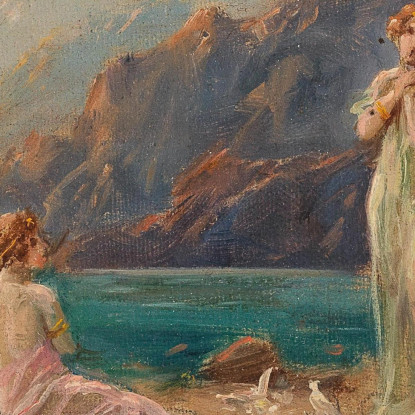 Donne In Riva Al Lago Hans Zatzka hzt58 quadro stampato su tela