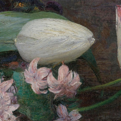 Giacinti Tulipani E Viole Del Pensiero Disposti Su Un Tavolo Henri Fantin-Latour hft37 quadro stampato su tela