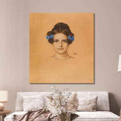 Ritratto Della Figlia Maria 2 Franz von Stuck fvs9 quadro stampato su tela